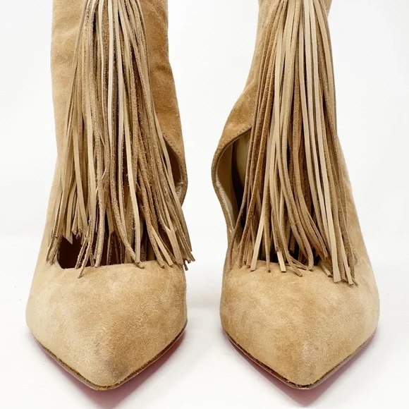 Christian Louboutin Tan Suede Ankle Boots - Picture 4 of 10
